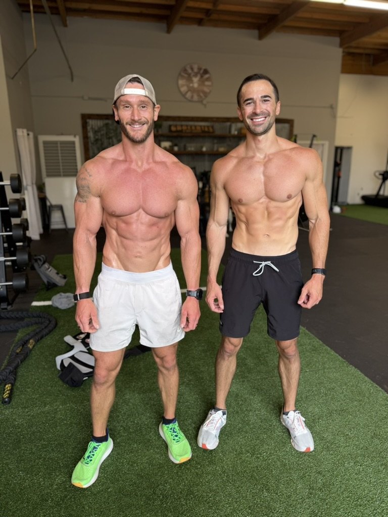 Dr. Clay Moss with Thomas DeLauer at the gym